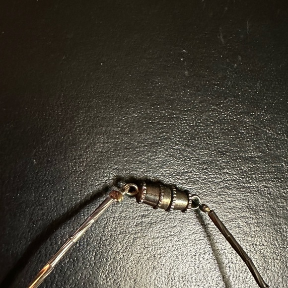 Vintage Silver, White Shell & Turquoise Bracelet - Picture 6 of 7
